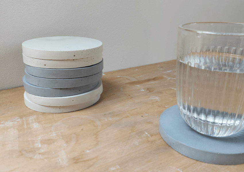 Sous-verre en béton, décoration, deco beton, decoration beton, idee deco beton, art de la table, deco pour table, Terrae