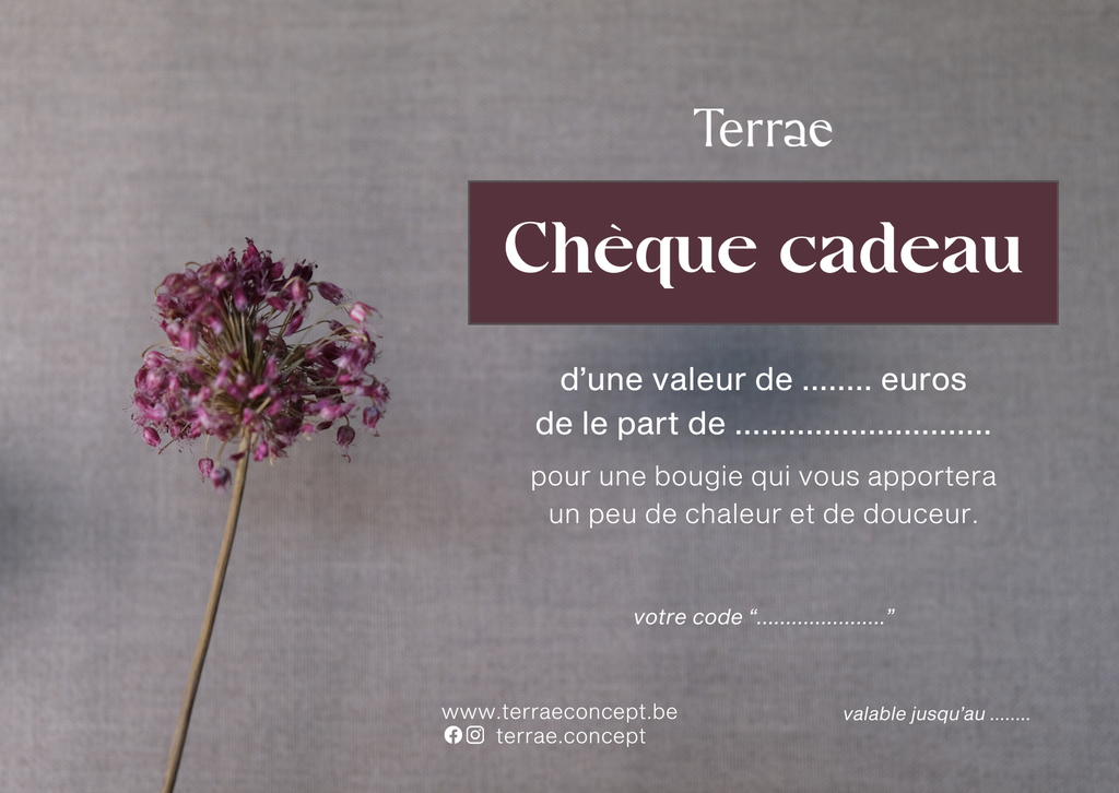 Chèque cadeau bougies Terrae