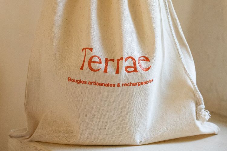 Terrae - Pochon en coton - Packaging réutilisable - No plastic - Emballage bougie