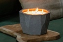 Bougie Terrae - Large Pure Grey et son pochon en coton - Bougie belge à base de cire végétale de soja et de parfums non toxiques - Bougie contenant en béton créé en Belgique - Artisanat belge